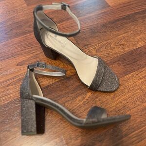 Bandolino Armory Brown Glitter Heeled Sandals with Block Heel 8M